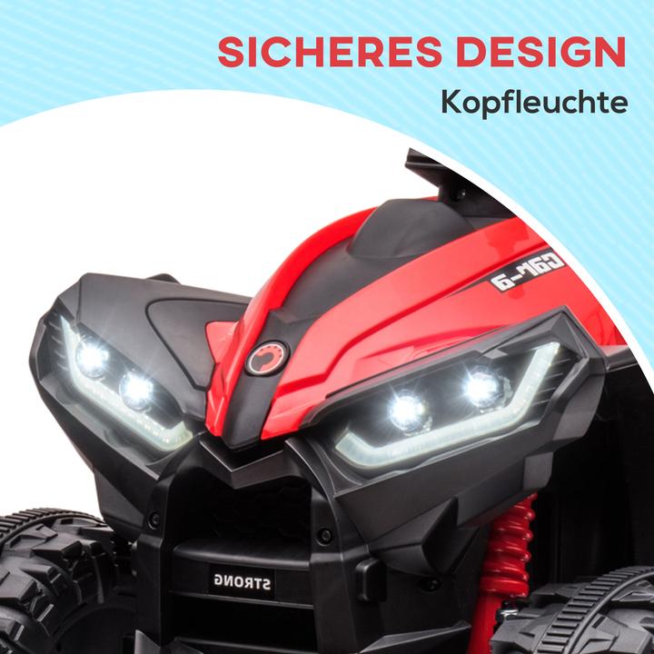 Produktbild Homcom Elektro-Quad Kunststoff, Metall Schwarz+Rot (12 V)