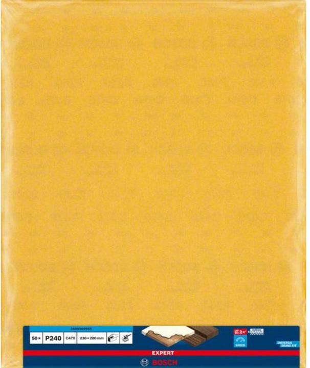 Immagine prodotto Bosch Professional Zubehör EXPERT C470 Carta vetrata per levigatura a mano, 230 x 280 mm, G 240 (240)