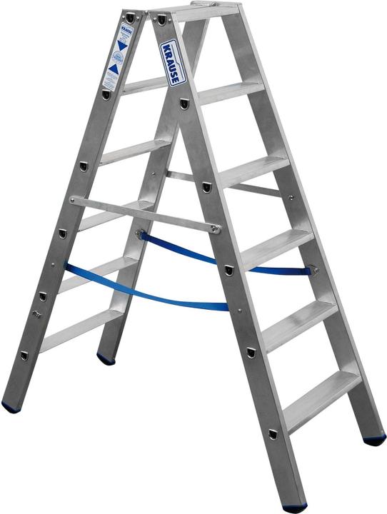 Actual product image Krause Aluminium double step ladder, without castors (Stepladder, 130 cm)