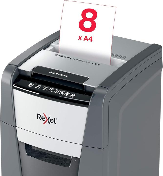 Immagine prodotto Rexel Trituratore Optimum AutoFeed+ 100X Taglio delle particelle 4 x 28 mm 34 l Numero di fogli (max.): (Taglio delle particelle)