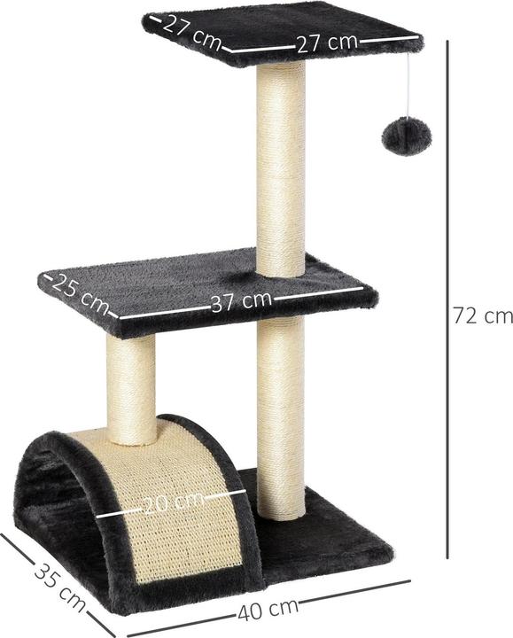 Actual product image Jamb Cat tree (72 cm, Dark grey Beige)