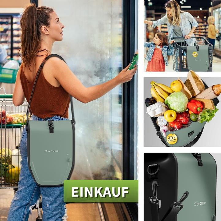 Produktbild Eloneo Fahrradtaschen wasserdicht mit LED (20 l, Gepäckträgertasche)