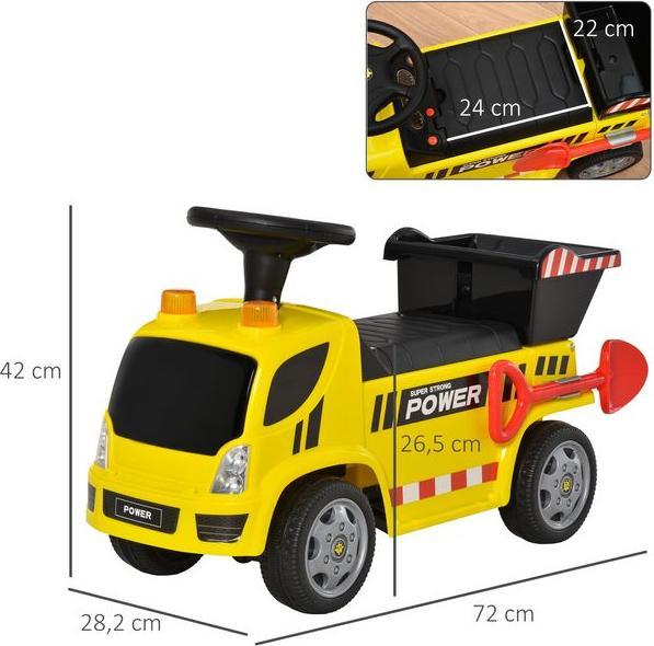 Actual product image Swisshandel24 Sit-on excavator ride-on car with tipping bucket and shovel for baby 18-36 months Metal PP plastic