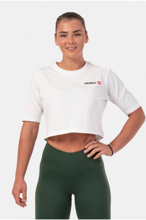 Nebbia Minimalist Logo Crop Top 600 Cream (XS)