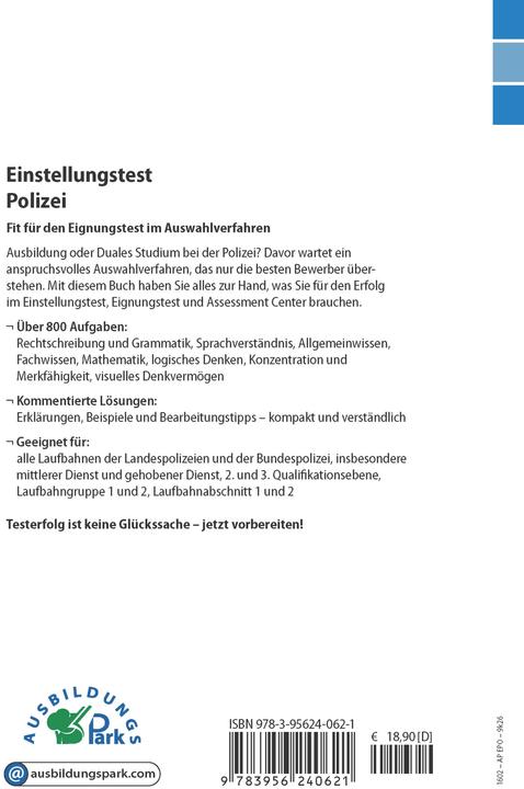 Produktbild Einstellungstest Polizei (Deutsch, Marcus Mery, Kurt Guth, 2018)