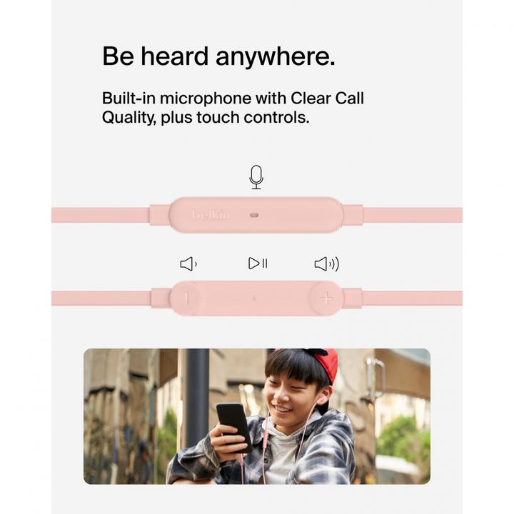 Produktbild Belkin Rockstar In Ear Kopfhörer Kabel, USB-C, rosa G3H0002hqPKV2 (NC, Kabelgebunden)