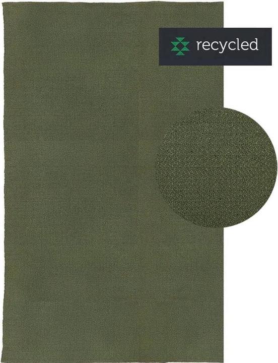 Produktbild Liv Interior Baumwollteppich Herringbone 70 cm x 140 cm, Grün (70 x 140 cm)