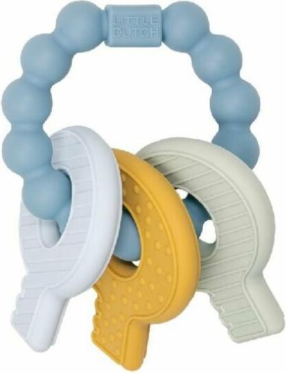 Actual product image Rubo Toys Little Dutch Silicone Teething toy keychain blue