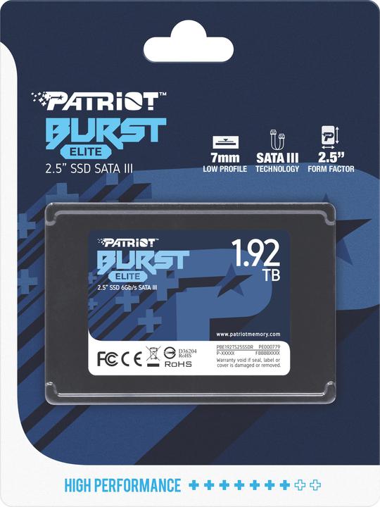Actual product image Patriot Burst Elite - Solid State Disk - 1.92 TB - internal - 2.5" (6.4 cm) (1920 GB, 2.5")