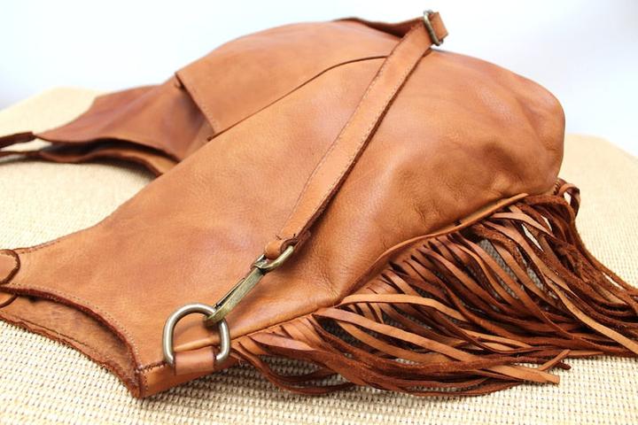 Immagine prodotto Only-Bags.Store Borsa a mano, borsa in pelle morbida, borsa a tracolla in pelle con frange