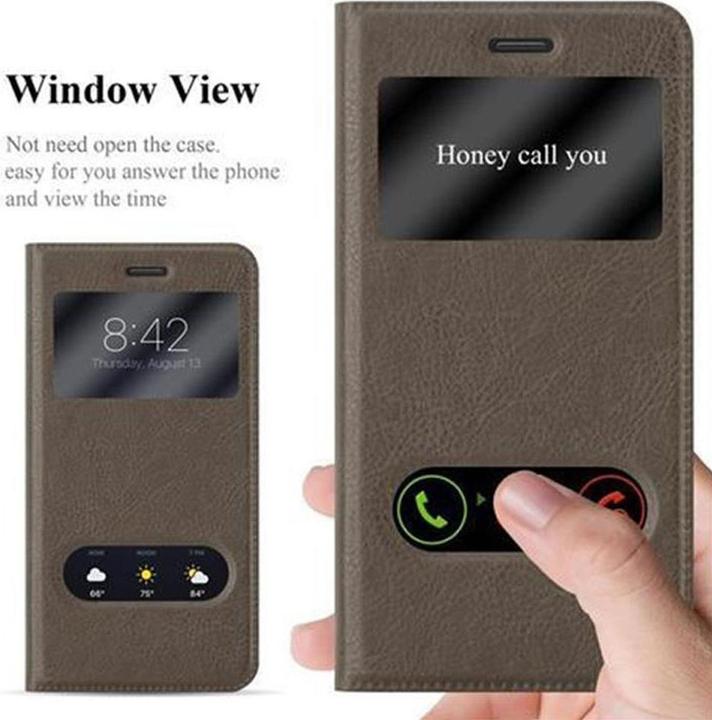 Actual product image Cadorabo Book with View double window cover (Huawei P8 Lite (2017))