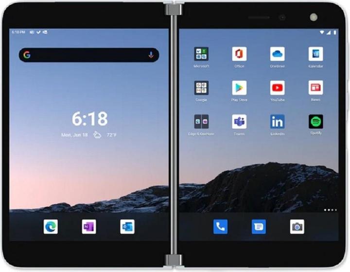 Produktbild Microsoft Surface Duo (128 GB, Glacier, 8.10", Dual SIM, 11 Mpx, 4G)