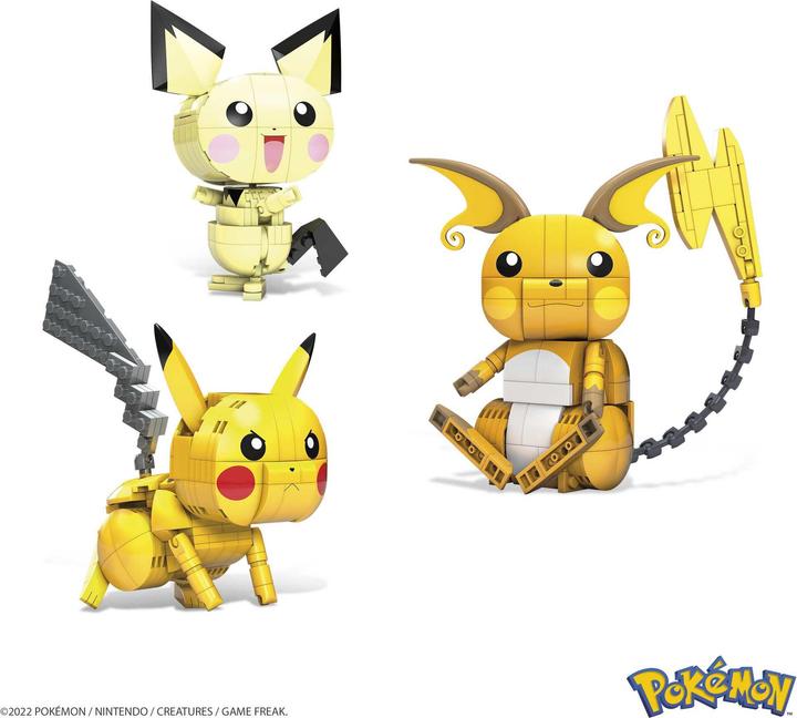 Produktbild Mega Construx Pokémon Trio (Pichu, Pikachu, Raichu)