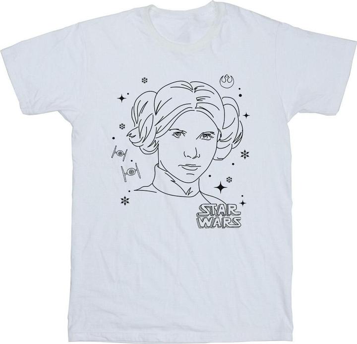Actual product image Star Wars Mens Episode IV: A New Hope Leia Christmas Sketch T-Shirt (XL)
