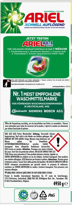 Energie-Label Ariel Universal+ (90 Waschgänge, Pulver)