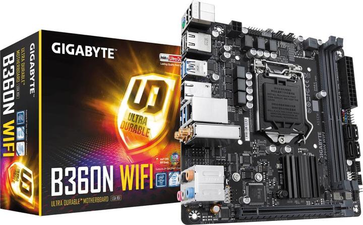 Produktbild Gigabyte B360N WIFI (LGA 1151, Intel B360 Express, Mini-ITX)