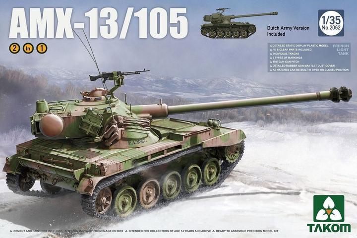 Takom Carro armato leggero francese AMX-13/105 2 in 1