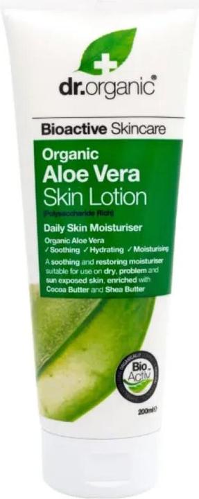 Actual product image Dr. Organic Organic Aloe Vera Lotion Natural Vegan Cruelty Free Paraben & SLS Free Moisturiser Dry Skin 200ml (200 ml)