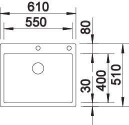 Actual product image Blanco Claron 550-IF/A (Fitted sink, 61 cm, 51 cm)
