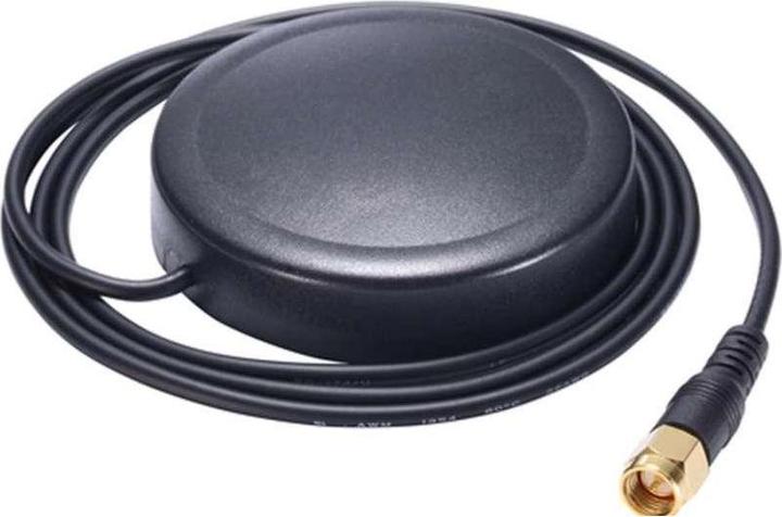 Actual product image Moxa ANT-GPS-CSM-04-0.2M BK - 1575 MHz active GPS/GLONASS 4 dBi antenna with SMA (male) connector and 20- (Antenna adapter)