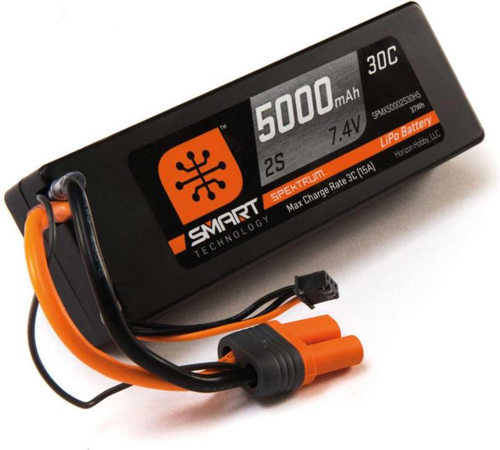 Immagine prodotto Spektrum Batteria LiPo 5000mah 2S 7.4V Smart LiPo 30C, Hardcase, iC5 (7.40 V, 5000 mAh)