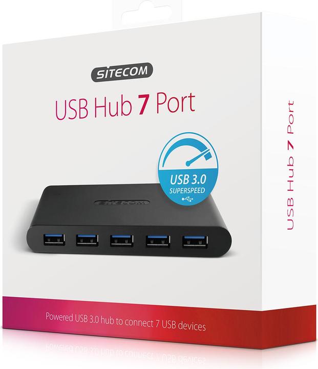 Actual product image Sitecom CN 084 Hub 7 x SuperSpeed USB 3.0 (USB-A, 7 Ports)