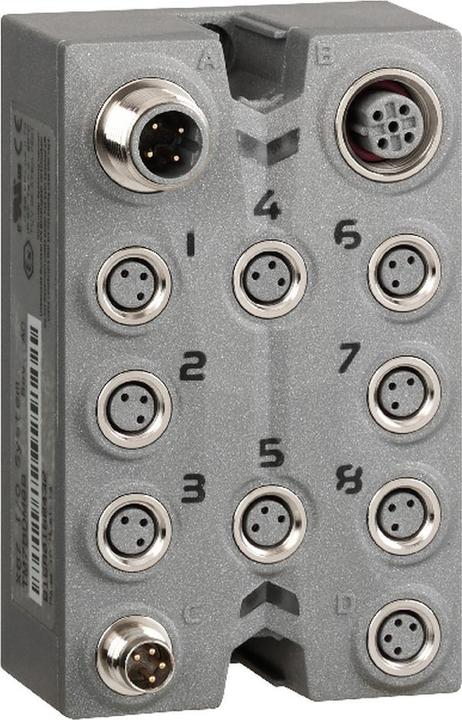 Produktbild Schneider Electric Erweiterungsblock, TM7, IP67, 8 DE, 24V DC, M8-Steckverbinder TM7BDI8B