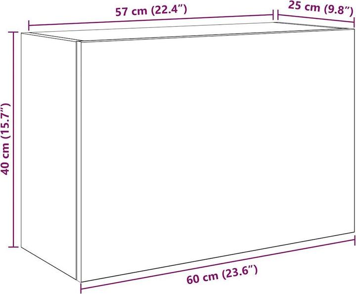 Actual product image VidaXL Bathroom wall cabinet concrete grey 60x25x40 cm wood-based material