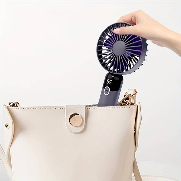 Actual product image PhoneLook Mini ventilateur USB compact et portable avec affichage LED et pied amovible