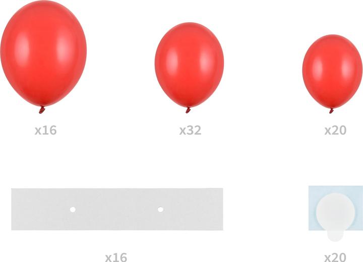Produktbild Partydeco Luftballon Herz Rot, 166 x 160 cm, 68 Ballons (1 x)