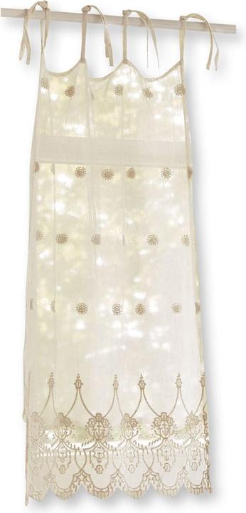 Produktbild Loberon Scheibengardine Vilriour beige/weiss (45 cm, H)
