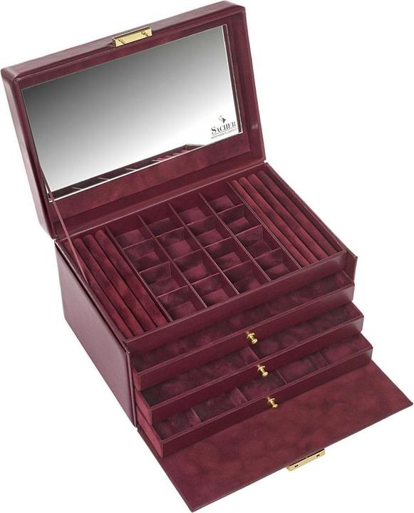 Produktbild Sacher 77.301.010101 - Schmuckkasten Lena acuro bordeaux Leder