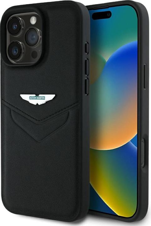Produktbild Aston Martin Case HC Leather Victory Design to iPhone 16 Pro black (Apple iPhone 16 Pro)