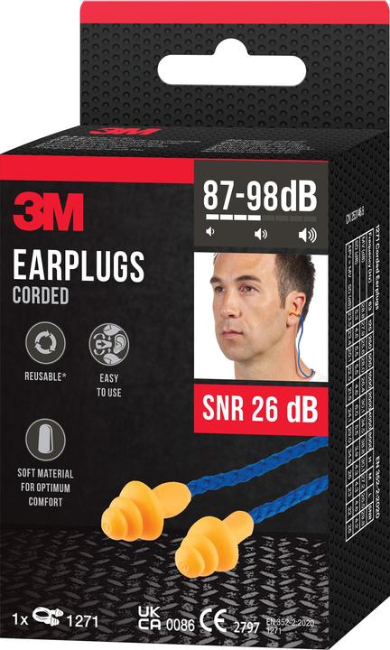 Actual product image 3M Hearing protection plugs with cord (1 x)