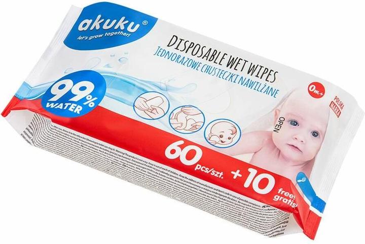 Actual product image Akuku Wet Wipes 99% Water 70 Count (refill)