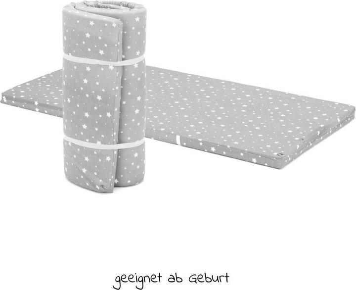 Produktbild Fillikid Reisebettmatratzen Reisebett-Rollmatratze 120 x 60 cm - Sterne Grau