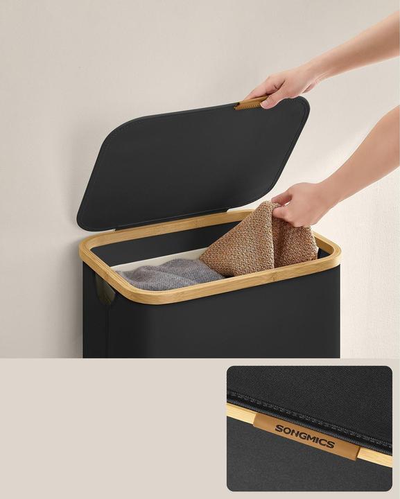 Image du produit Songmics Panier à linge 90 l, noir (90 l)