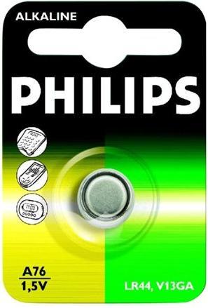 Actual product image Philips alkaline button cell battery LR44 / 76A (1 pcs., LR44, 105 mAh)