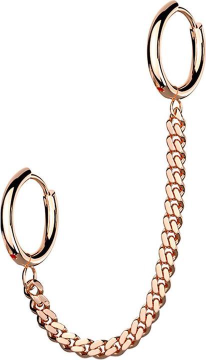 Immagine prodotto Star Piercing Orecchino oro rosa Catena con orecchino (senza ottone, Acciaio chirurgico 316L)