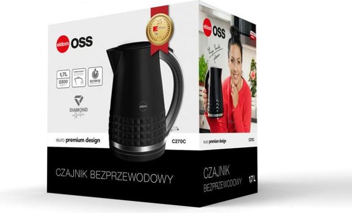 Actual product image Eldom C270C OSS kettle, 1.7 l capacity, 2150 W power, black (1.70 l, EU plug)
