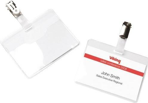 Immagine prodotto Office Depot Distintivo di nome Clip orizzontale standard 90 mm x 60 mm 25 pezzi