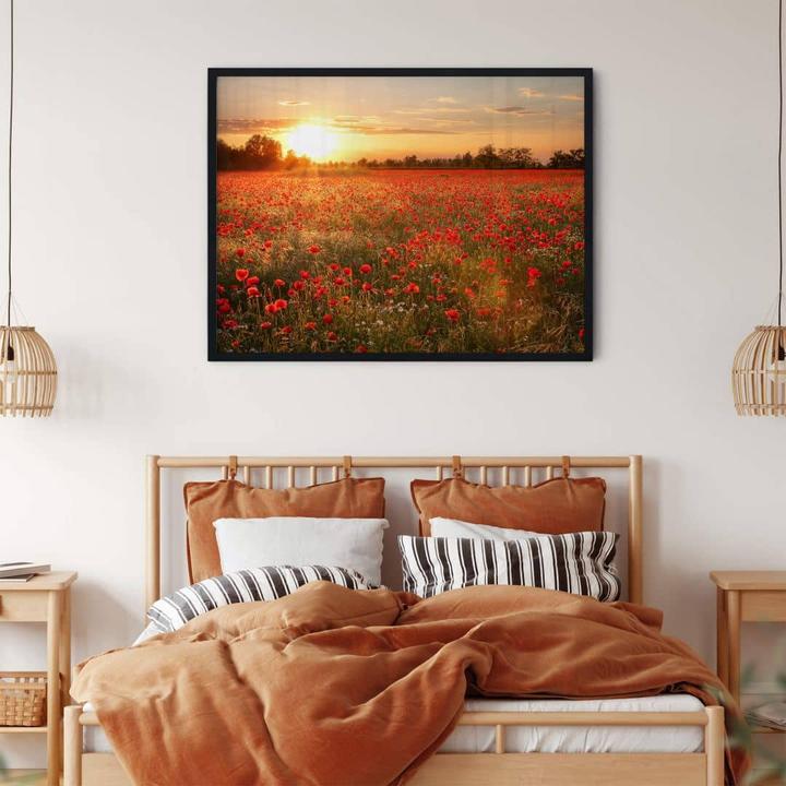 Actual product image Trenddeko Poppy field in sunset (30 x 40 cm)