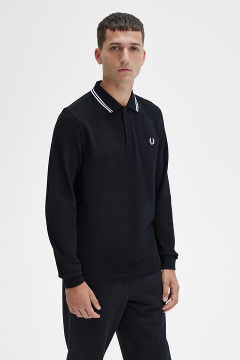 Actual product image Fred Perry Twin Tipped Polo Long Sleeve black (M)