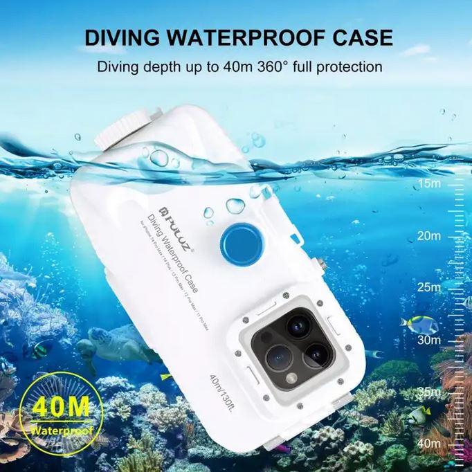 Actual product image PhoneLook Cover Waterproof protective cover PULUZ for snorkelling and diving up to 40M IPX8 Grade s (large) (Apple iPhone 12 Pro Max)