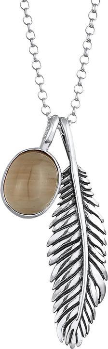 Kuzzoi Edelsteinkette, Feder, Multipendants (Quarz, 925er Sterling Silber, 60 cm)