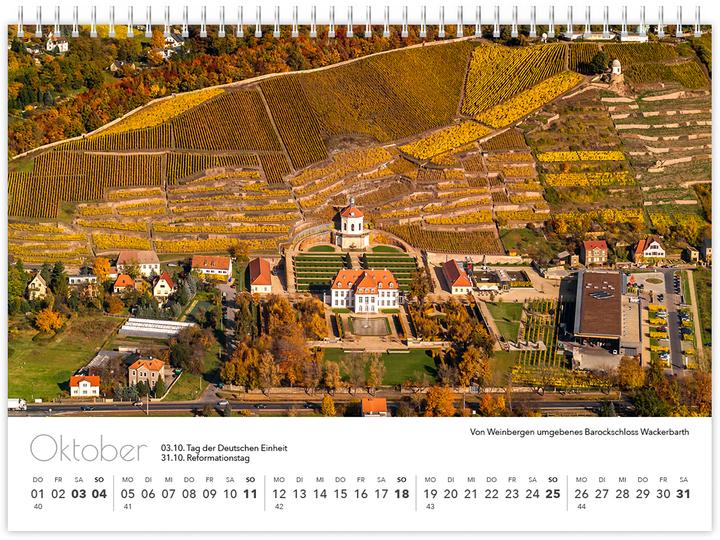 Produktbild Kalender Sachsen von oben kompakt 2026 (21 x 15 cm, Kein Einband, Deutsch)