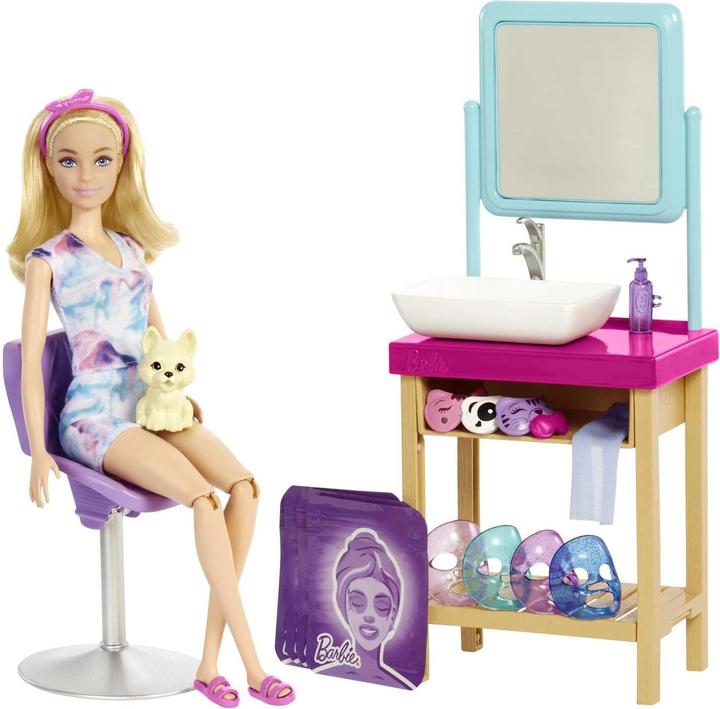 Actual product image Barbie Sparkle Mask Spa Day Playset, Doll & Accessories