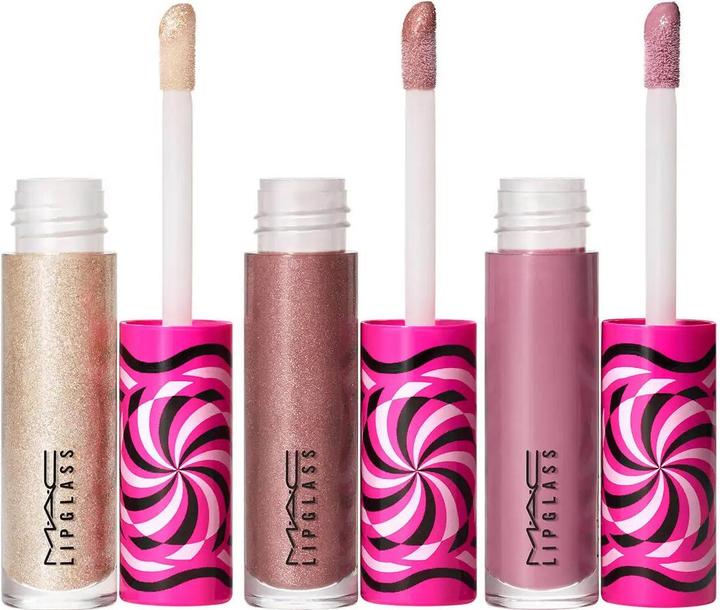 Produktbild MAC Cosmetics Mini Lipglass Trio - Cool Set Shining Lip Gloss Charmed Im Sure, Frills-N-Chills, Frost Smitten (Frost Smitten, Frills-N-Chills, Charmed Im Sure)