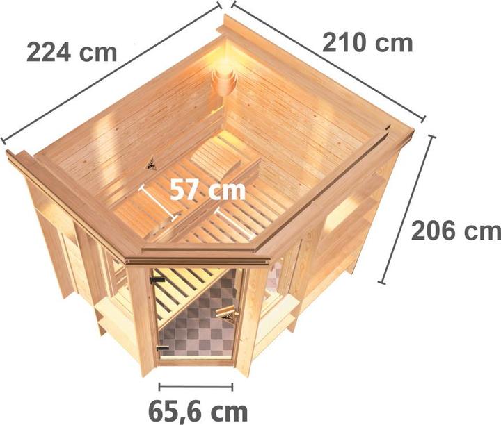 Produktbild Karibu Cortona mit Dachkranz (9 KW externe Steuerung)
