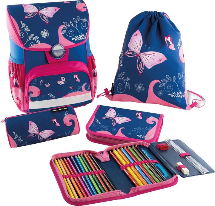 Immagine prodotto EberhardFaber EFAlino butterfly set di 4 pezzi per la scuola, blu/rosa (18 l)